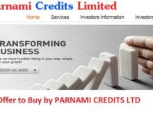 Offer to Buy by PARNAMI CREDITS LTD